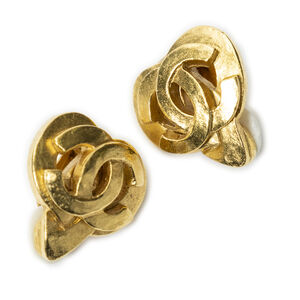 Chanel CC Heart Clip On Earrings